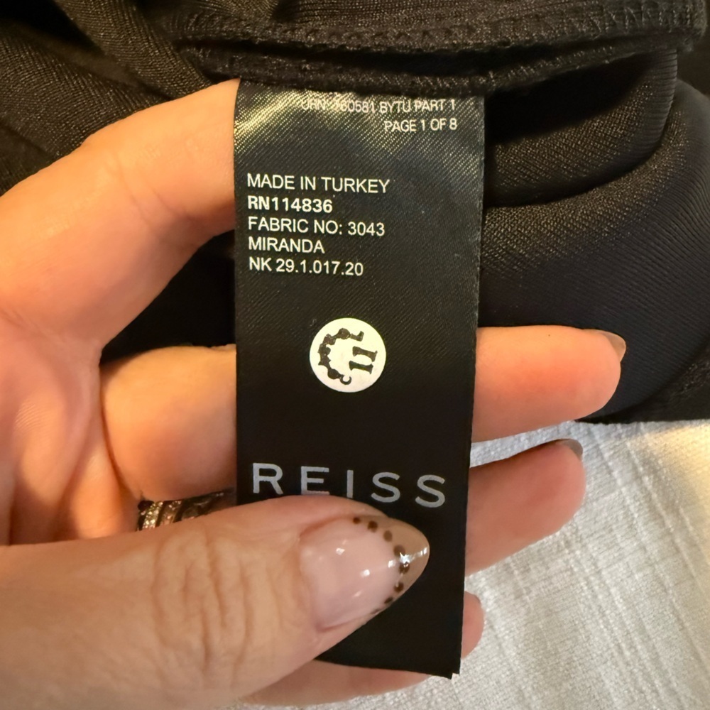 NWT Reiss Miranda Jersey Strapless Bandeau Bodycon Mini Dress Black size 2 - Picture 9 of 10